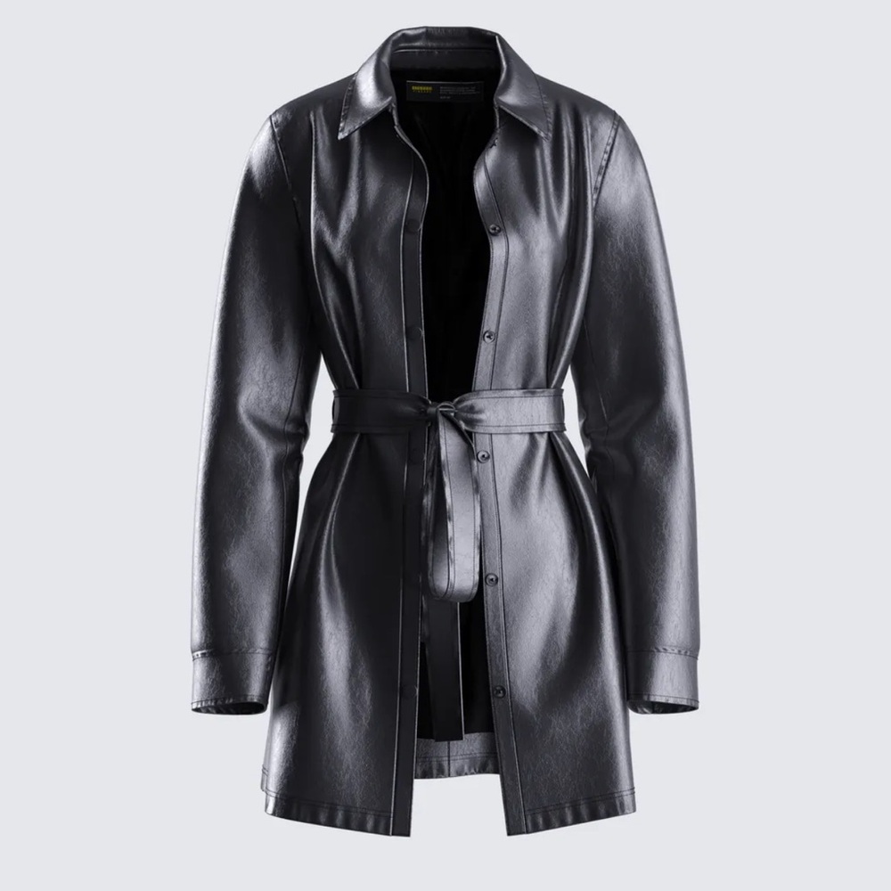 FINESSE Black Vegan Leather Jacket